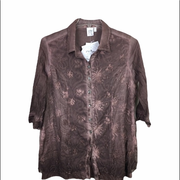 Parsley & Sage Tops Parsley Sage Wine Floral Embroidered Lace Blouse Poshmark